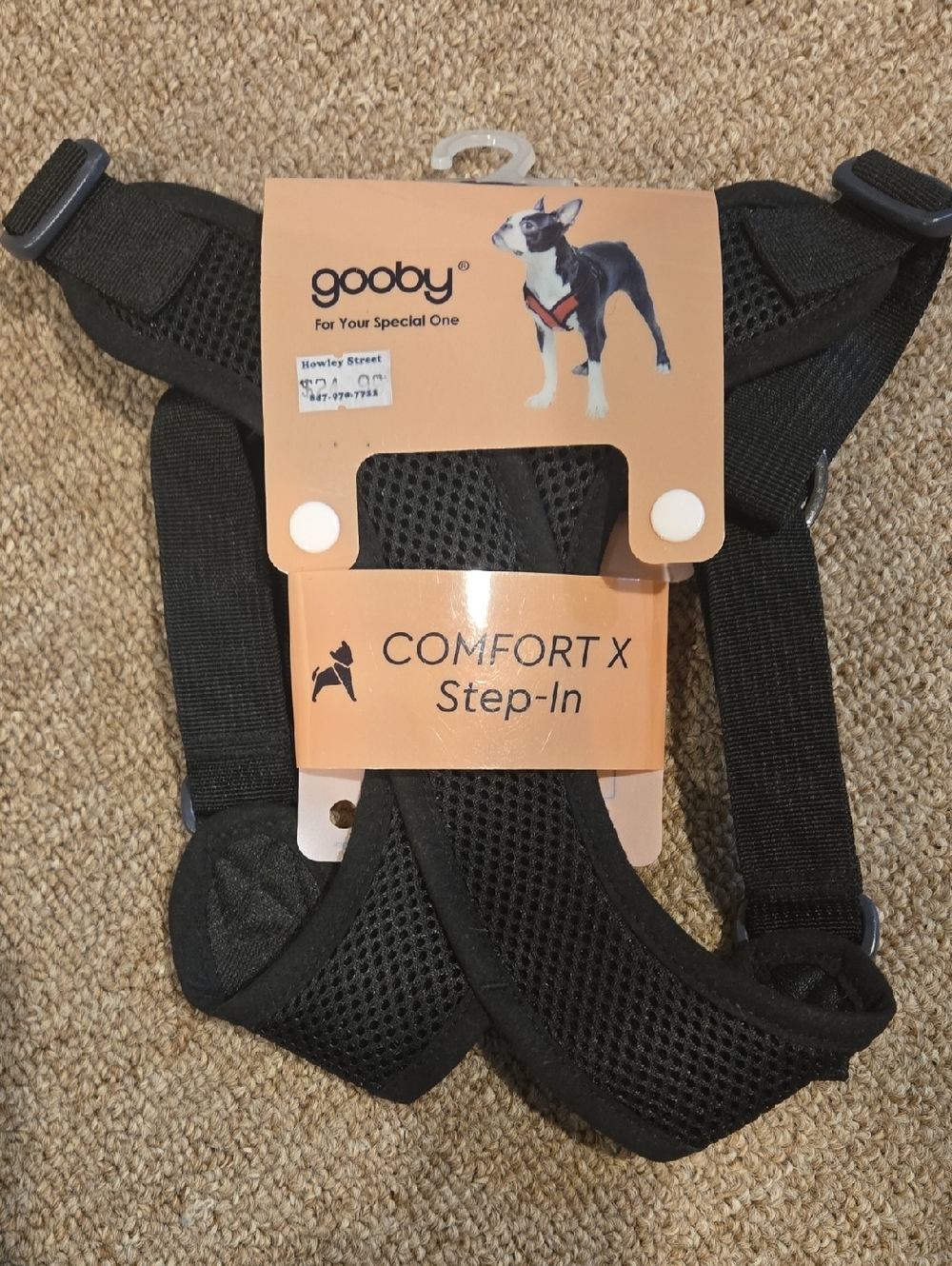 Gooby Comfort X Step-In Black Mesh Dog Harness For Small Dogs